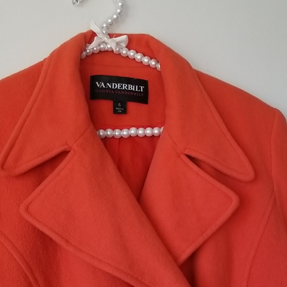 Gloria Vanderbilt Orange Coat - Size 8 - Picture 2 of 9